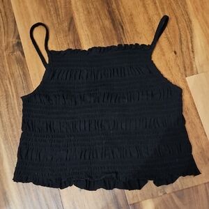 H+M Black Smocked Women's Crop Top